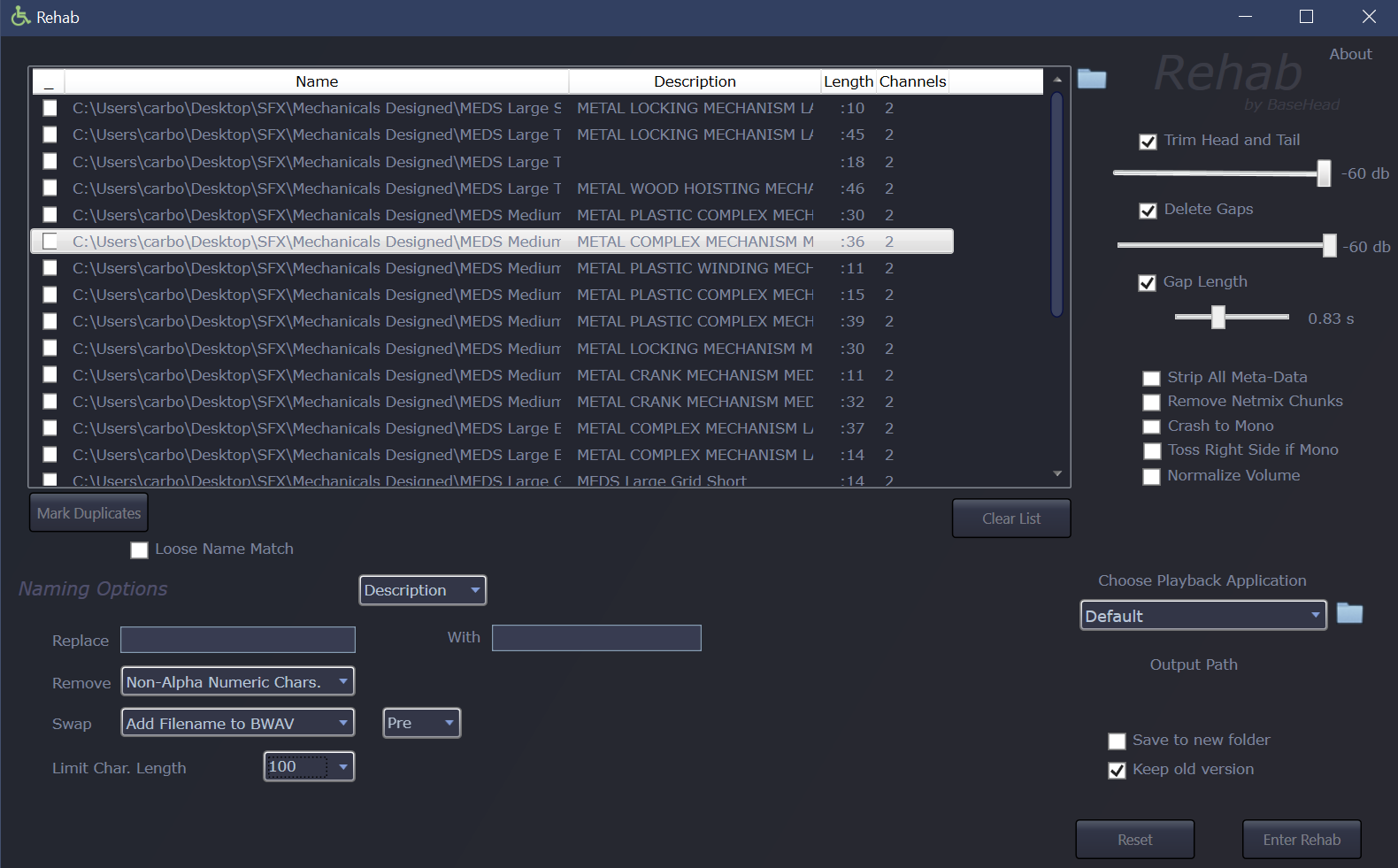 basehead rehab type program for mac